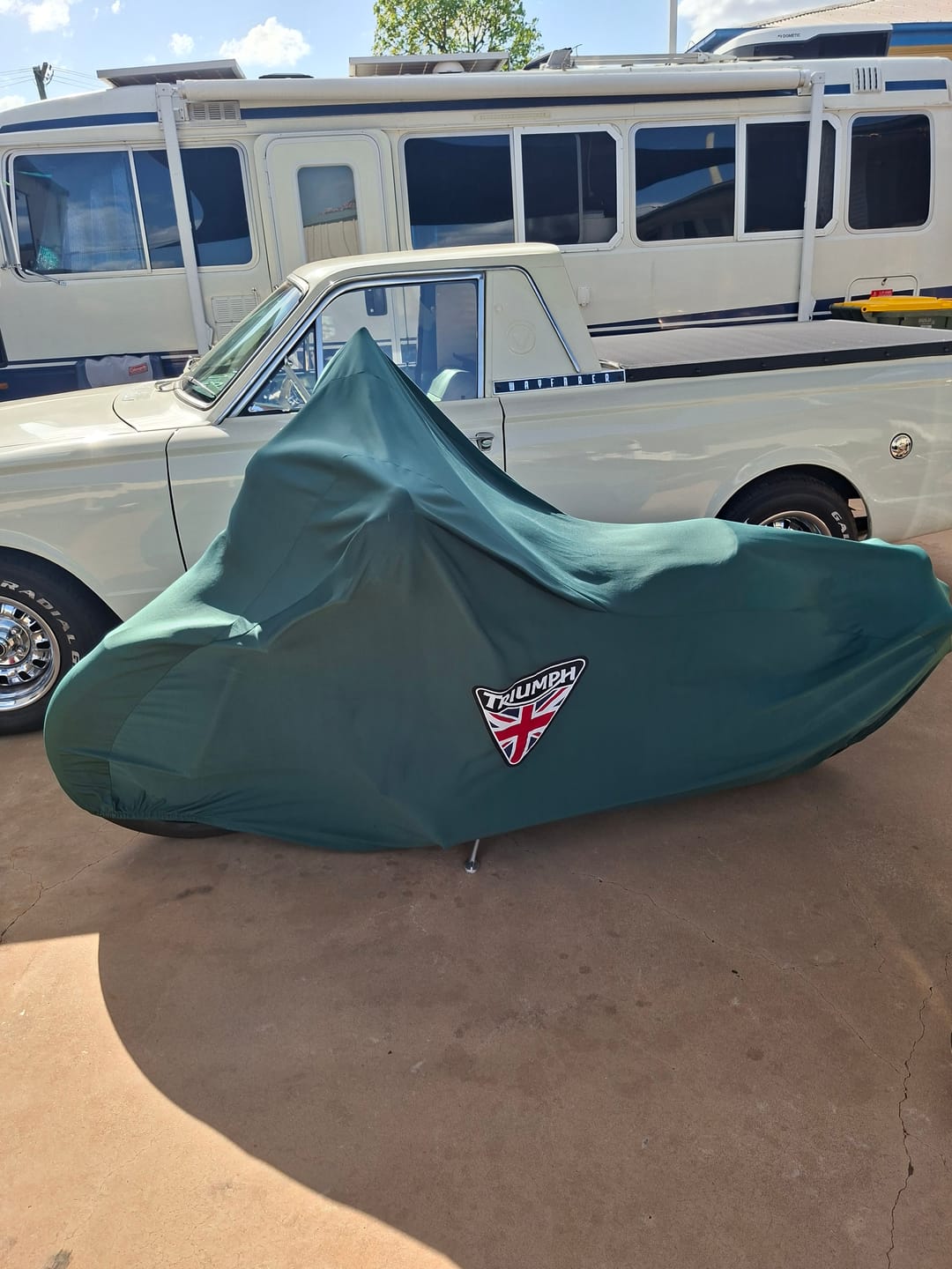 Customer photo review of Indoor Custom Motorcycle Covers