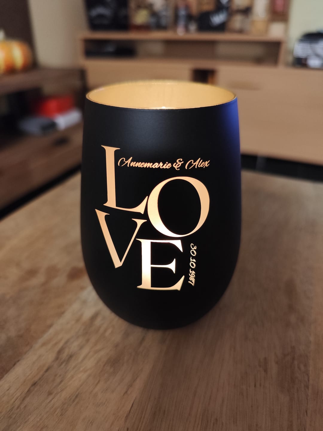 Customer photo review of Love Moments - Personalisiertes Windlicht