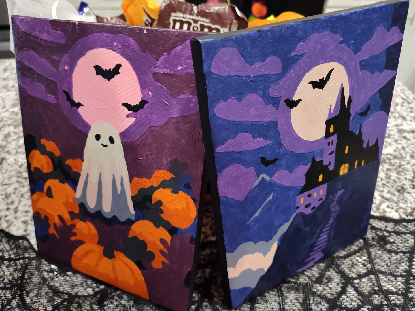 Customer photo review of 6 Mini Paintings - Spooky Autumn Set