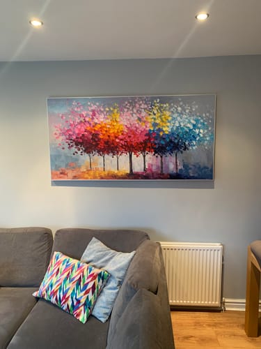Customer photo review of Colorful  Tree Textured Painting Canvas #TP020