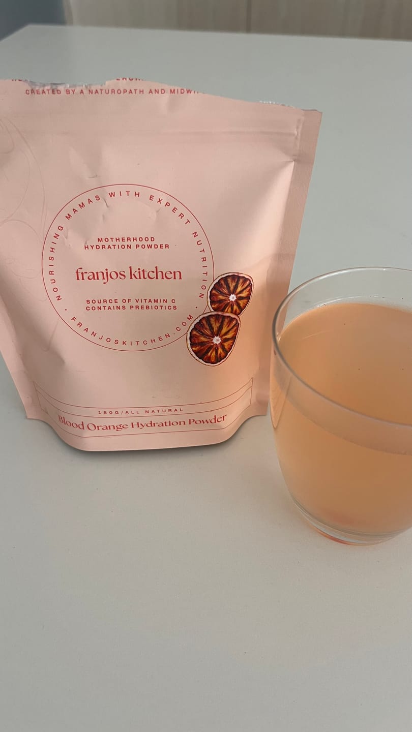 Customer photo review of Motherhood Hydration Powder - Blood Orange