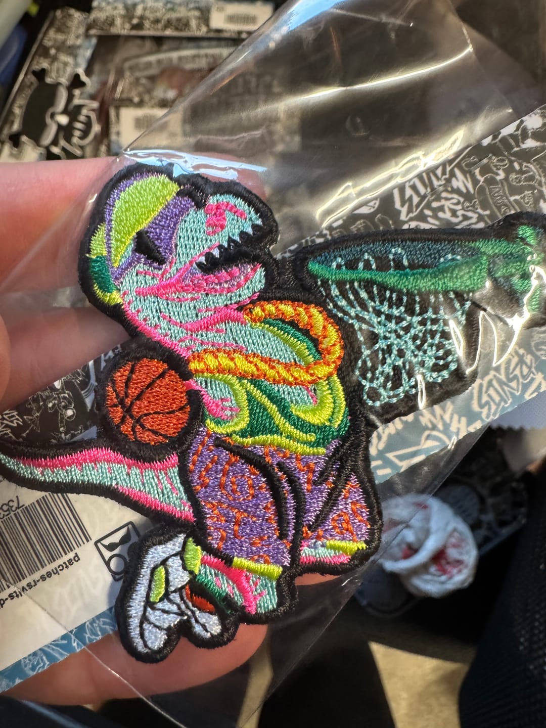Customer photo review of "Dunking' Dino" – Patch