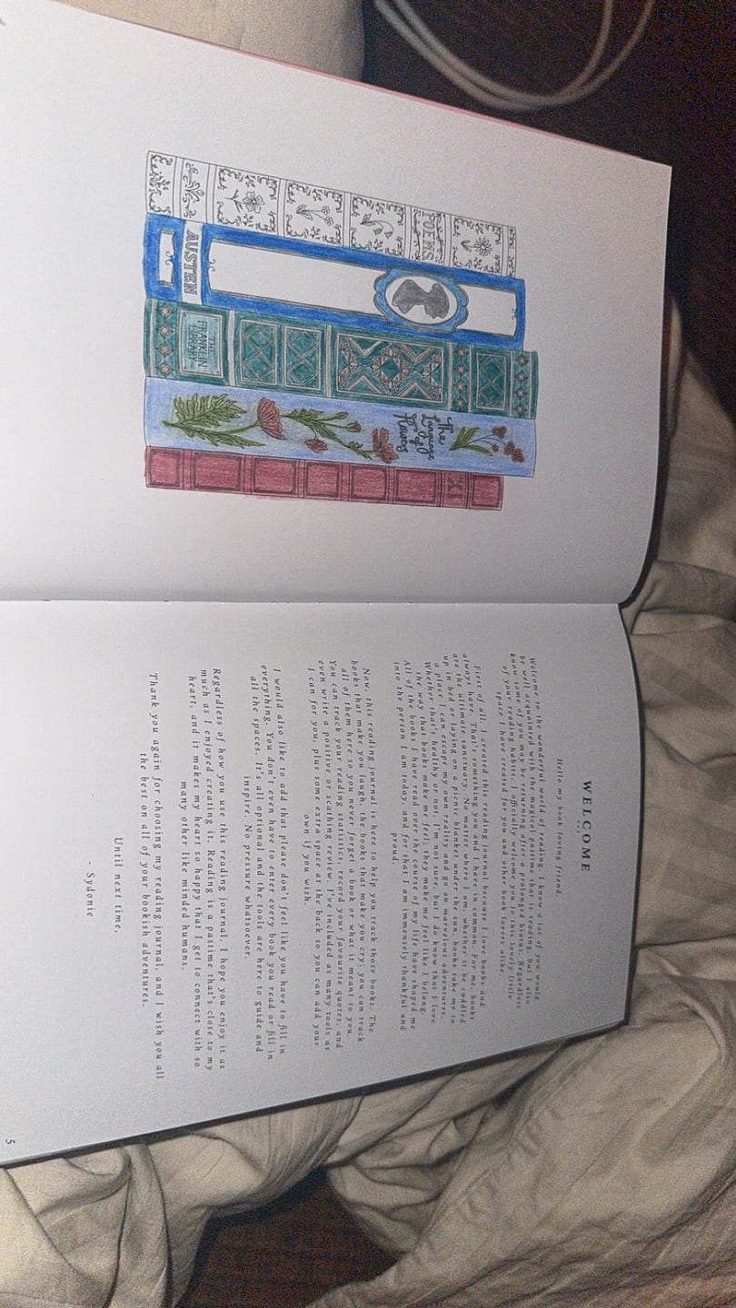 Customer photo review of Reading Journal - Sugar & Spice