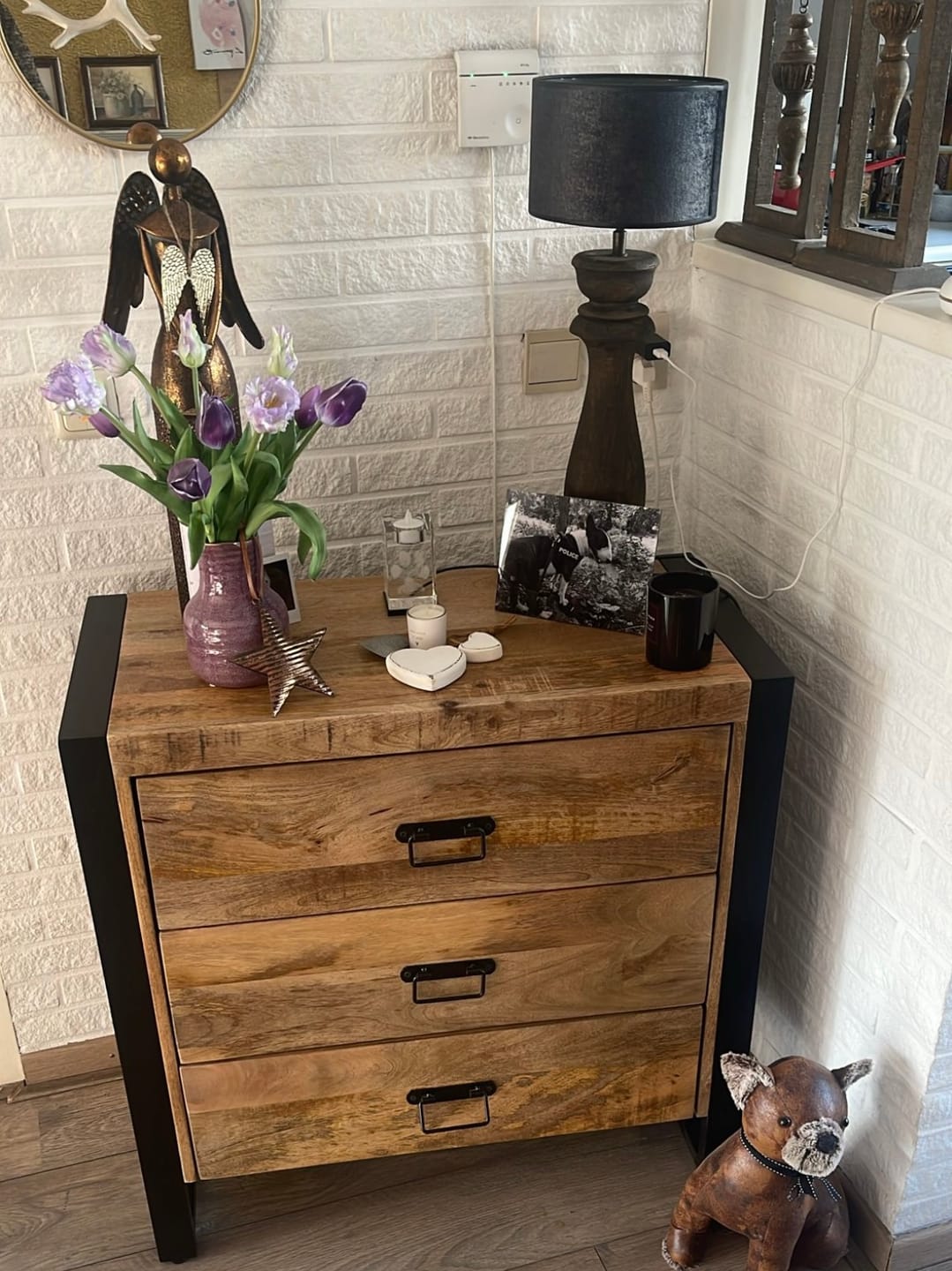 Customer photo review of Ladekast Mangohout Britt  | Mangohout en Staal | 80x40x80cm