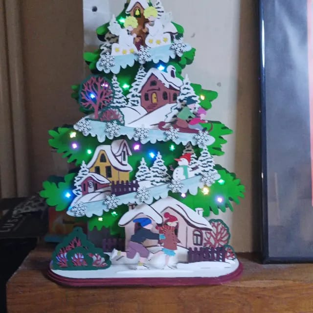 Customer photo review of Standing Christmas Tree Decoration laser cut svg file