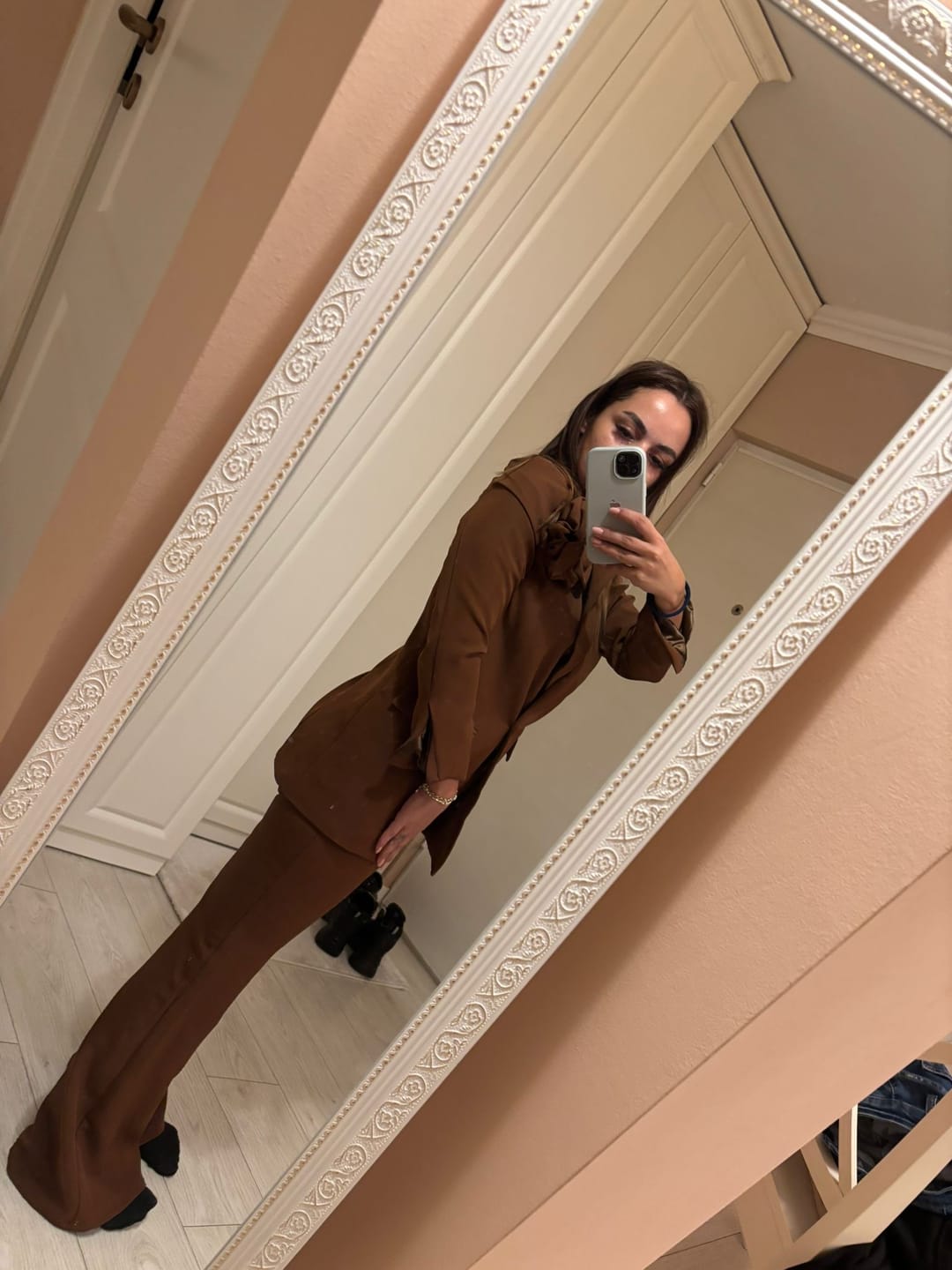 Customer photo review of Oglinda LAVAL, alb/auriu, metal/lemn, 40x150 cm