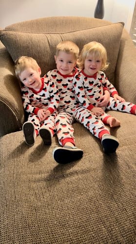 Customer photo review of Vintage Santa White Pajamas