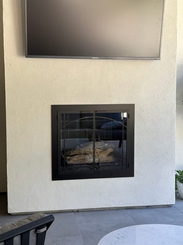 Customer photo review of Carolina Sunrise - Masonry & Prefab Fireplace Glass Doors