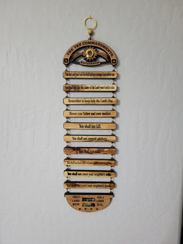 Customer photo review of NEW* Ten Commandments from the Holy Land Wall Hanging