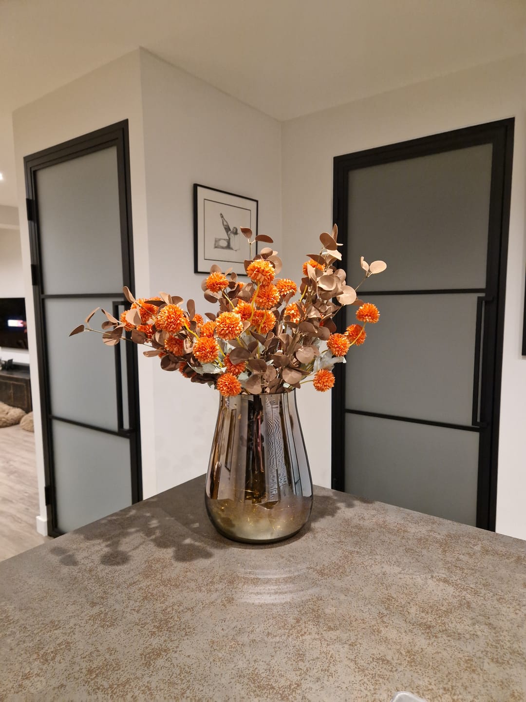 Customer photo review of Zijden Kiku Bloemen - Omber