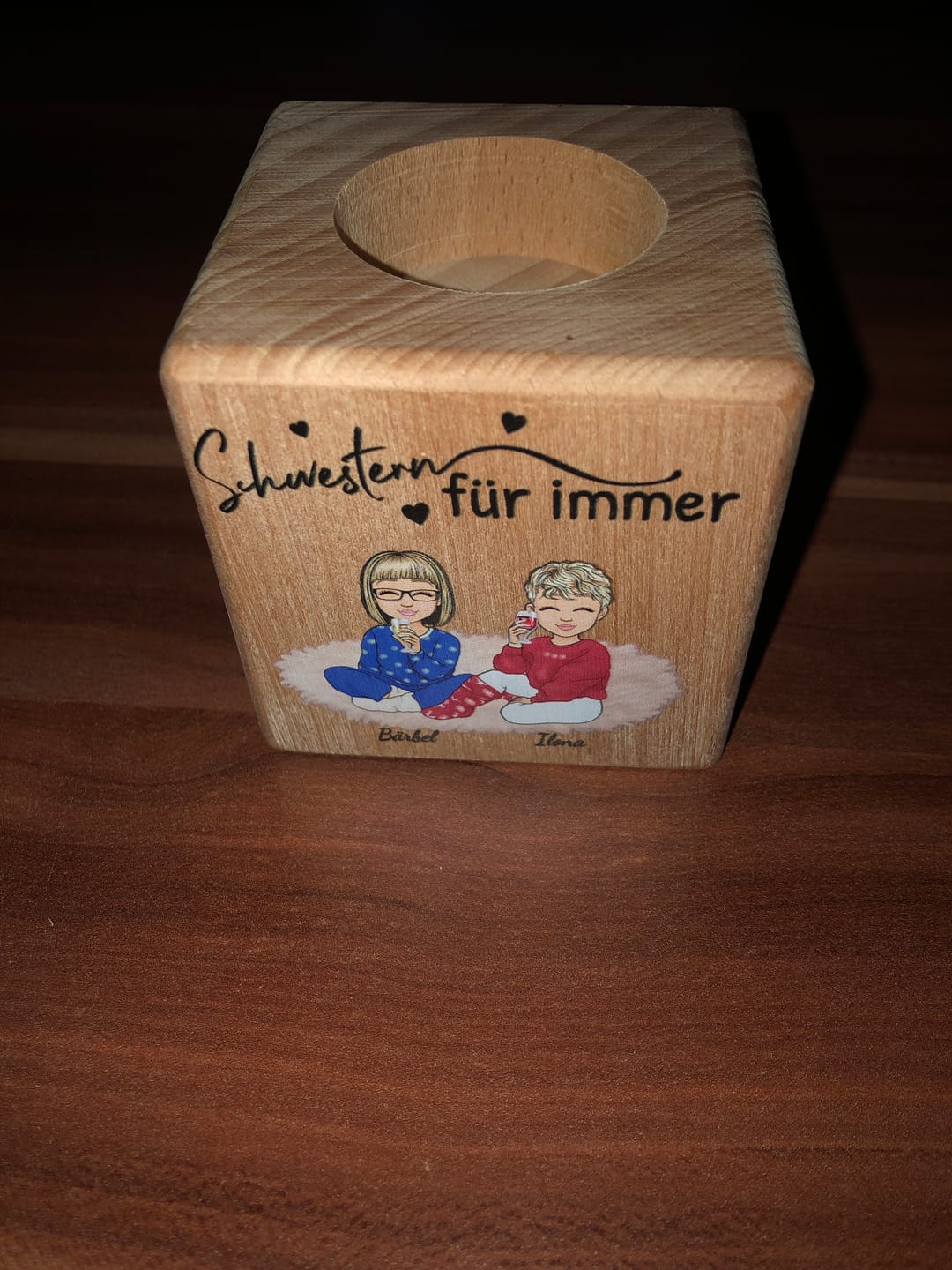 Customer photo review of Herzensmenschen - Personalisierter Kerzenwürfel