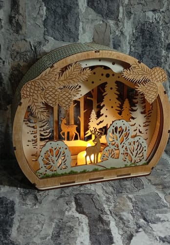 Customer photo review of Christmas scene candle holder 3 bundle laser cut svg file