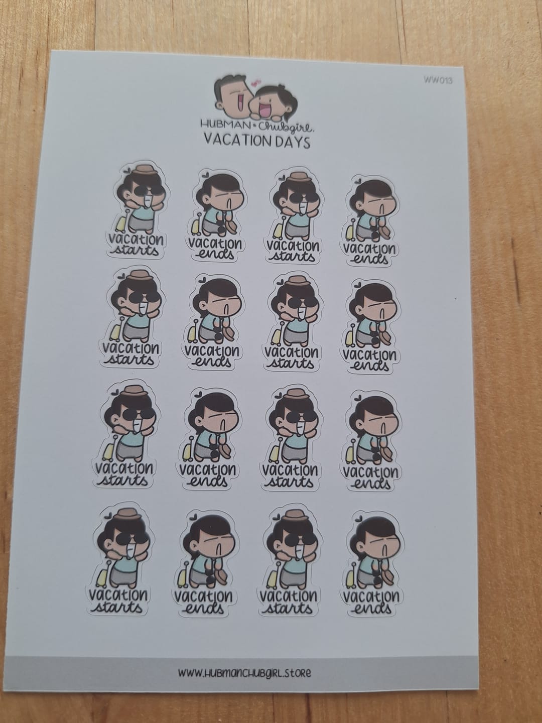 Customer photo review of Vacation Days Planner Stickers