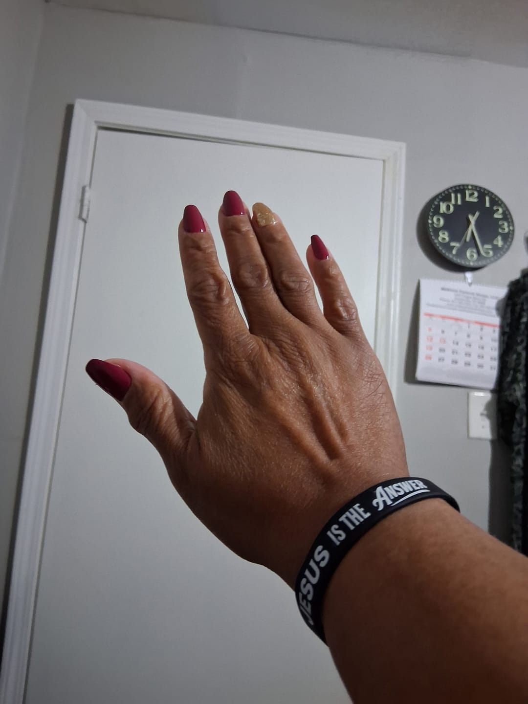 Customer photo review of Jesus Is The Answer Wristband