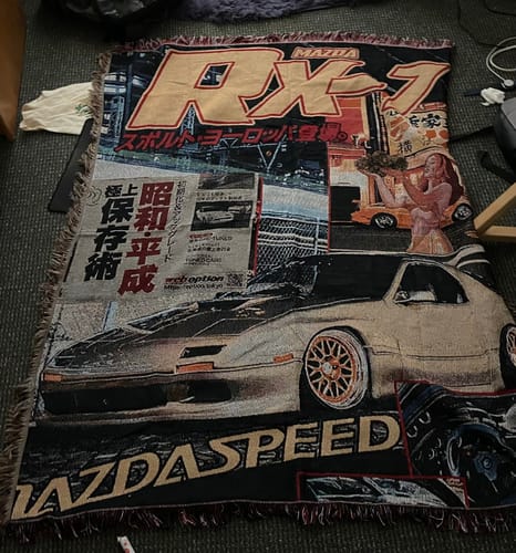 Customer photo review of RX7 Cover Woven Blanket Tapestry