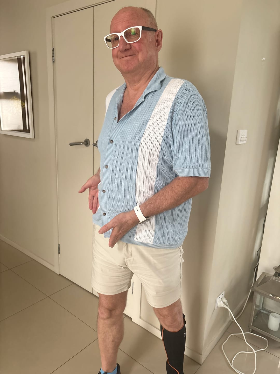Customer photo review of Ultra-Stretch 7" Chino Shorts - Cream