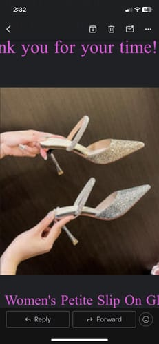 Customer photo review of Women's Petite Slip On Glitter Upper Heeled Shoes MS567