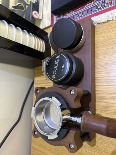 Customer photo review of Station de bourrage espresso en bois XL