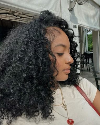 Customer photo review of Wavymy Upgrade 3 In 1 Drawstring Half Wigs Seamless Flip Over Wig Beginner Friendly Highlight Water Wave No Lace No Glue Human Hair 180% Density