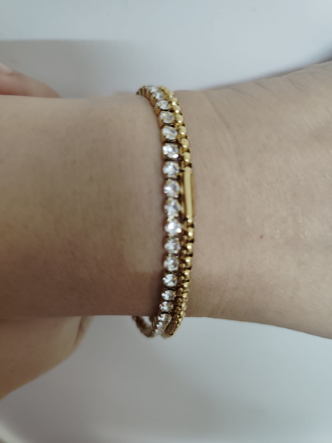 Customer photo review of Golden Glamour Layered Bracelet