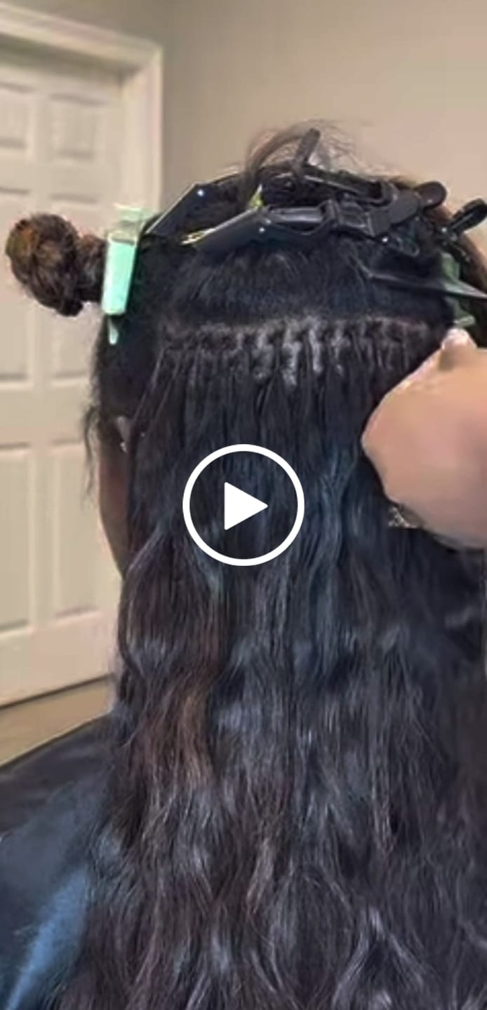 Customer video review of Raw Indian Wavy Keratin Flat-Tip hair