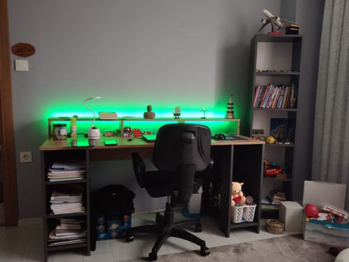 Customer photo review of Rani HC111 Kitaplık 5 Raflı Çalışma Odası Kütüphane Modern Duvar Rafı Antrasit