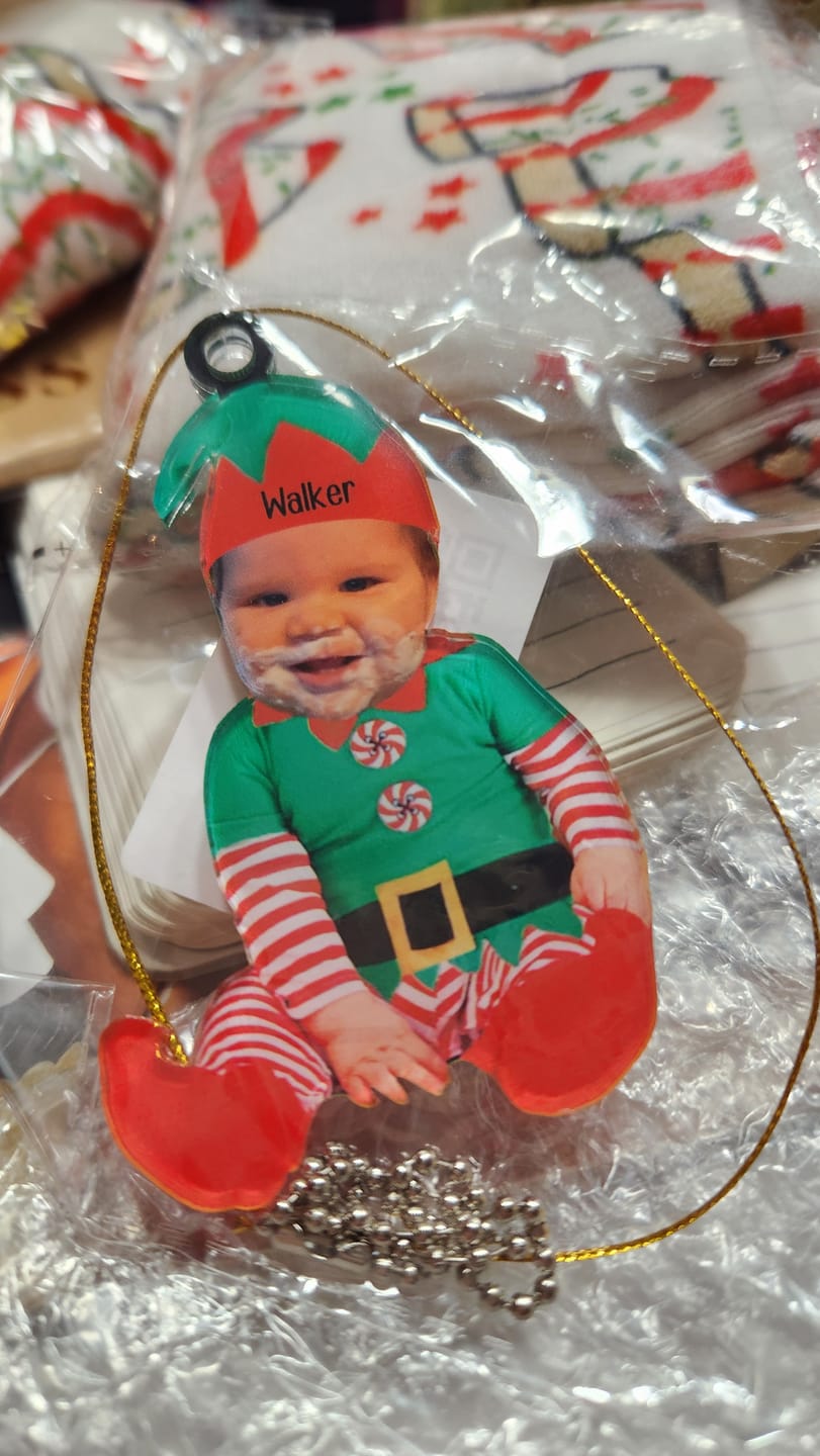 Customer photo review of Adorable Newborn Baby Elf - Personalized Babys Photo Christmas Ornament