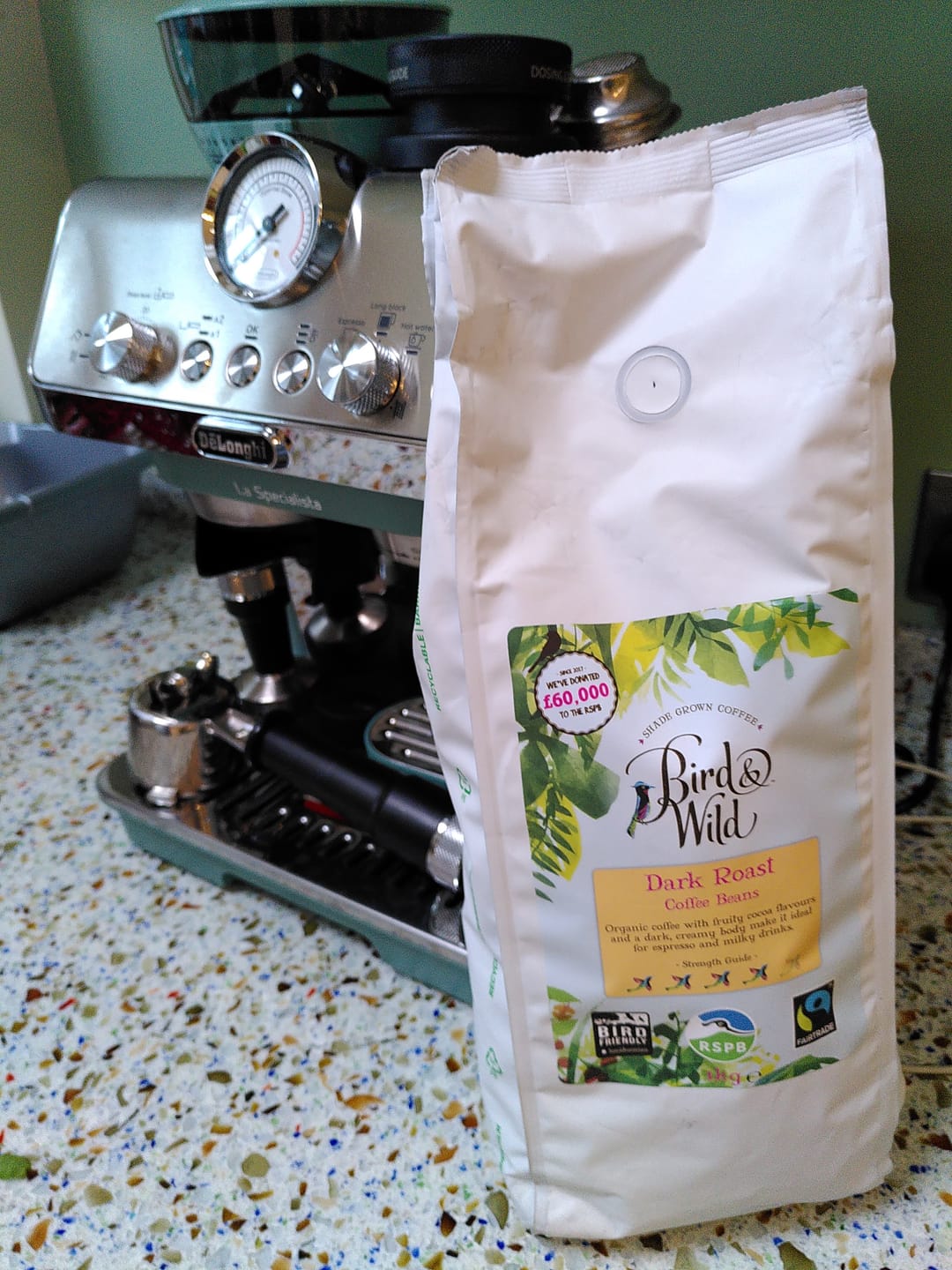 Customer photo review of Dark Roast Espresso Fairtrade Organic Coffee Beans and Ground - 200g, 500g, 1kg