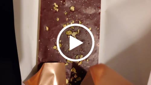 Customer video review of *Levelled up* Pistachio Cannoli Inspired Bizarre chocolate bar 145g