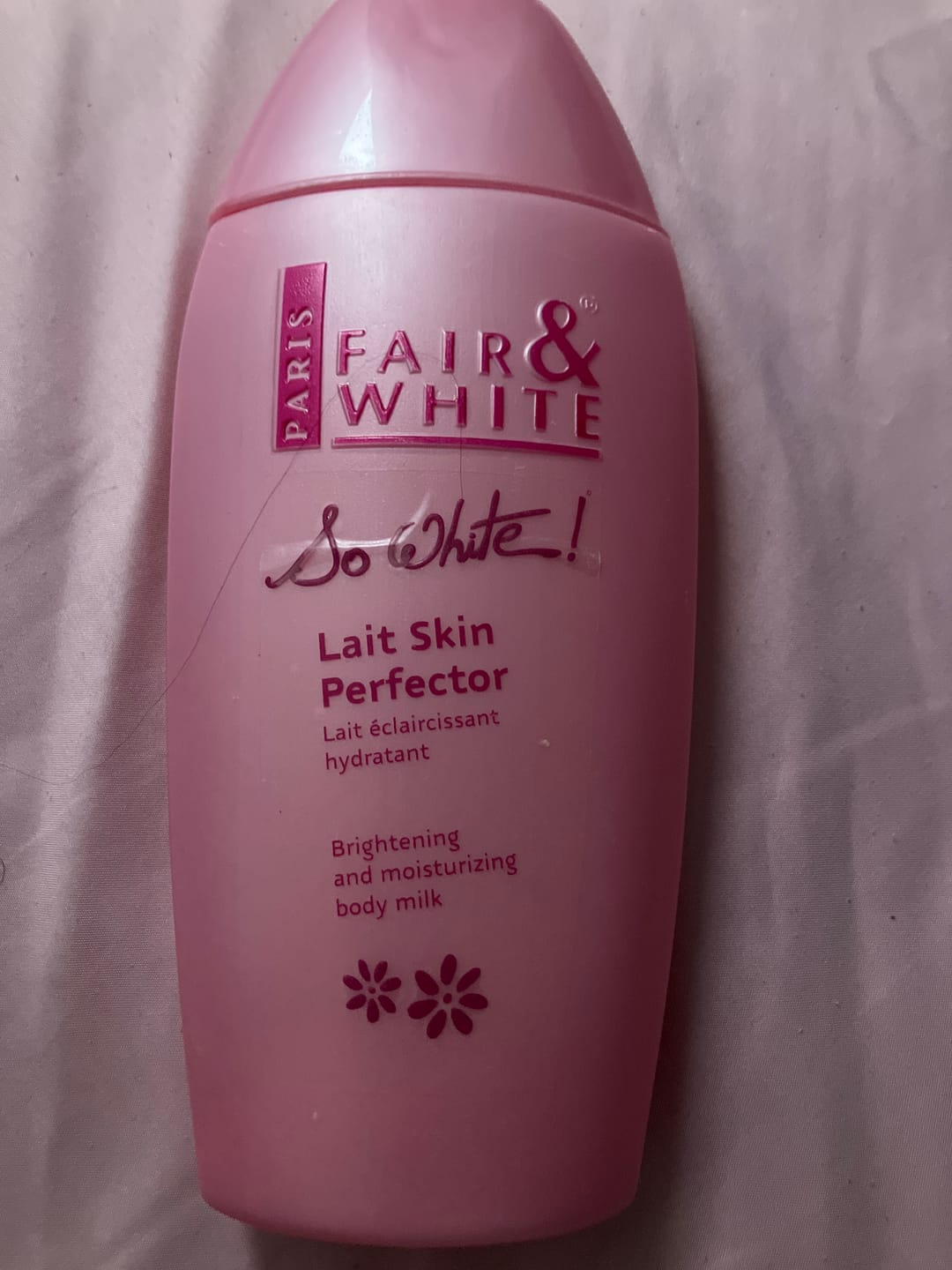 Customer photo review of Fair and White So White! Skin Perfector Body Lotion 500 ml