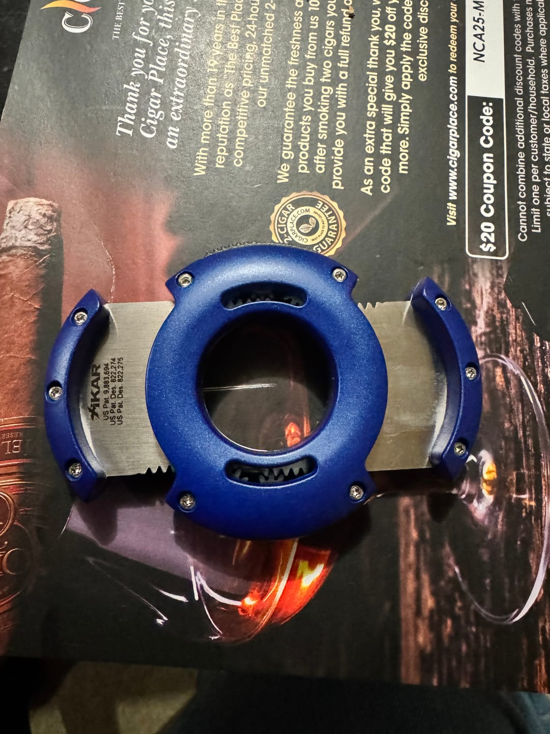 Customer photo review of Xikar XO Cigar Cutter with Silver Blades