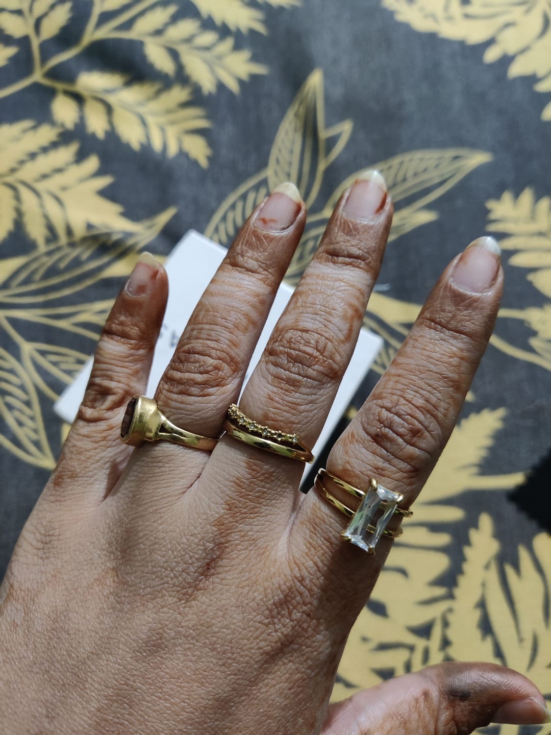 Customer photo review of Stacked Zirconia Gold Ring