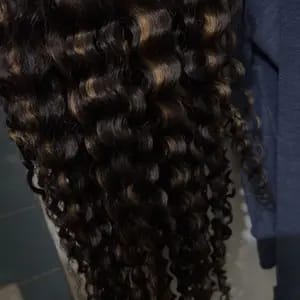 Customer photo review of Wavymy Upgrade 3 In 1 Drawstring Half Wigs Seamless Flip Over Wig Beginner Friendly Highlight Water Wave No Lace No Glue Human Hair 180% Density