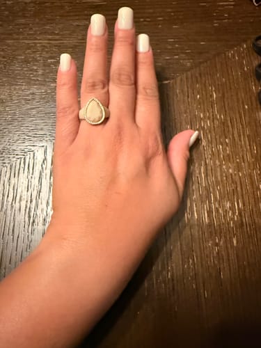 Customer photo review of Oversize Pear Silicone Ring with Metal Frame & Stones by Rinfit