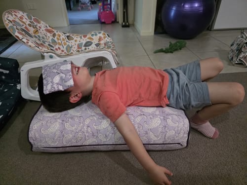 Customer photo review of Ananda Paisley Oval Yoga Bolster