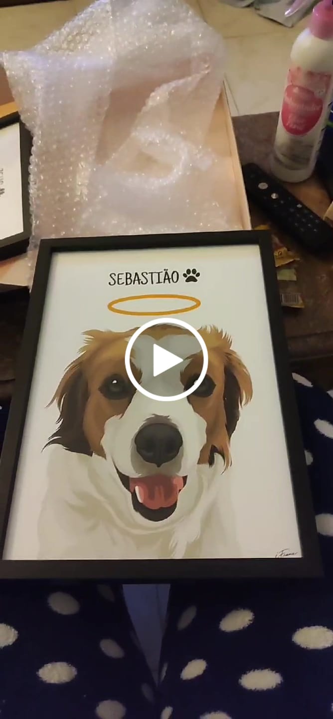 Customer video review of Quadro Retrato Colorido (1 Animal)