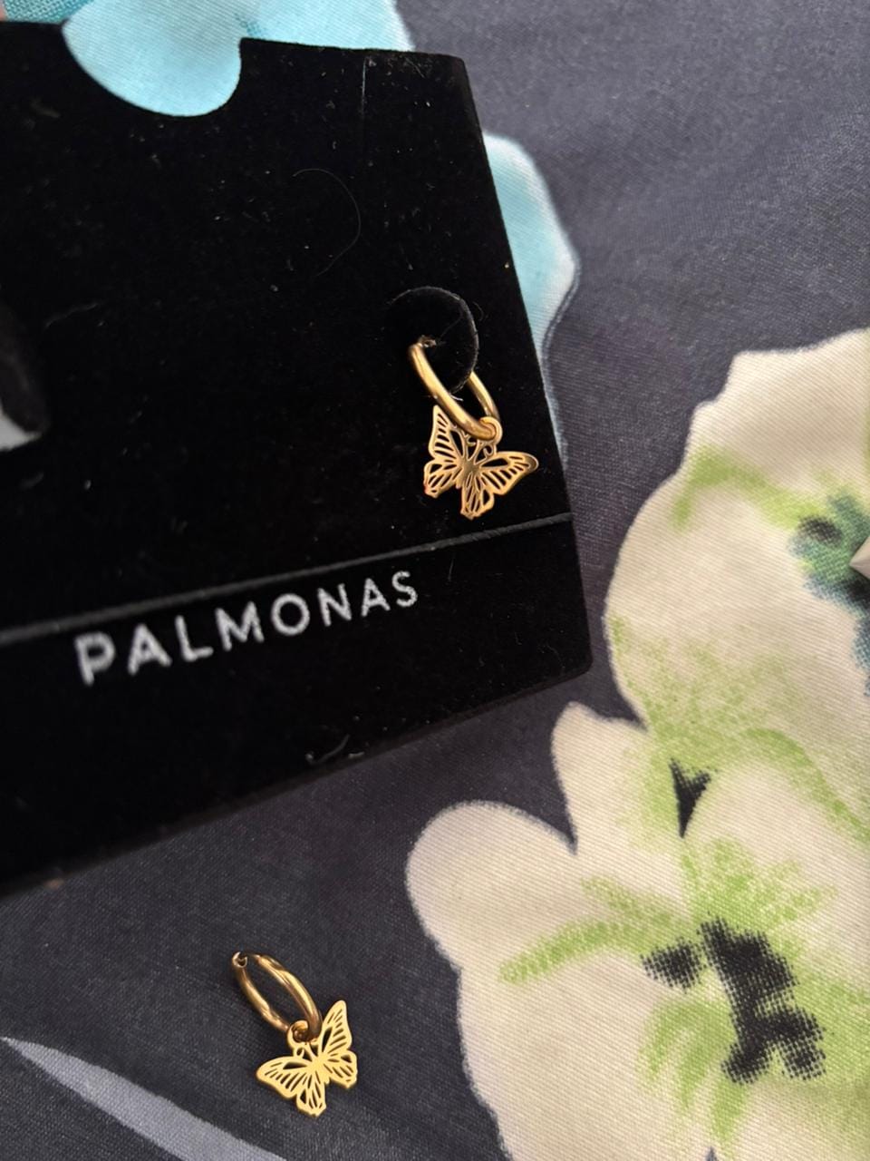 Customer photo review of Sylvia Butterfly Hoop Earrings