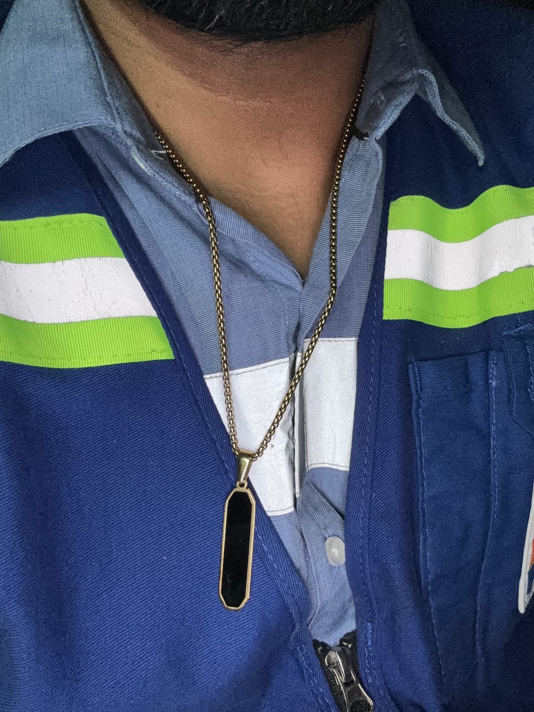 Customer photo review of Midnight Prism Necklace- Gold