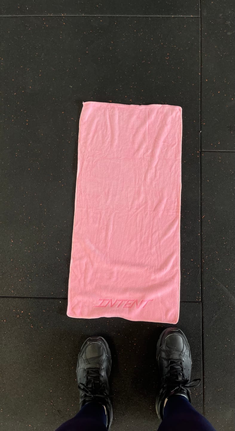 Customer photo review of INTENT PLUSH MICROFIBRE SWEAT TOWEL - Peony