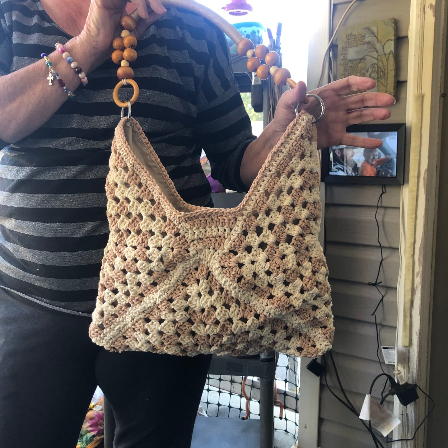 Customer photo review of CrochetPark™ Sunny Holiday shoulder bag crochet kit