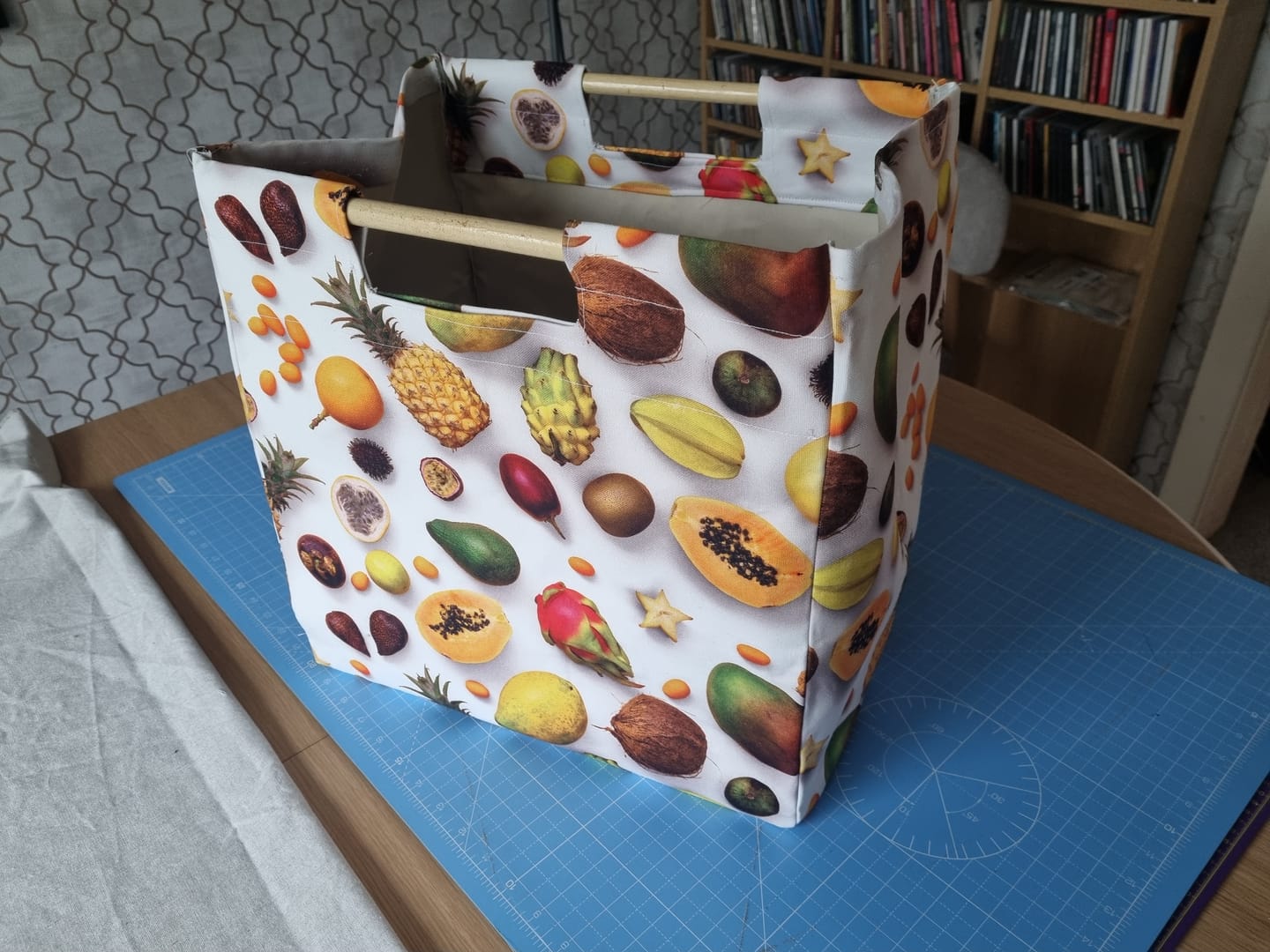 Customer photo review of Tropical Fruits Cotton Canvas Fabric