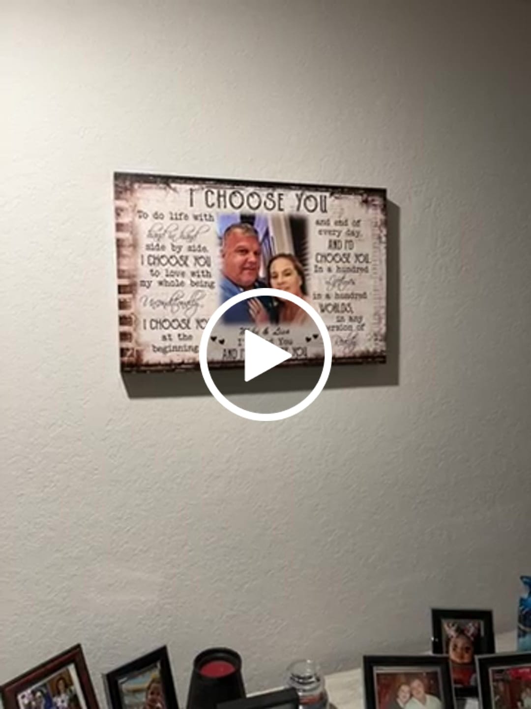Customer video review of Couple Personalized Canvas Prints - Custom Photo & Text - 5 Sizes - Anniversary Gift, Love Gifts, Couple Gifts for Her, I Choose You - Dem Canvas