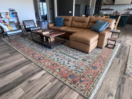 Customer photo review of Hand Knotted Rust and Blue Traditional Turkish Vintage Multi Size Wool Rug
