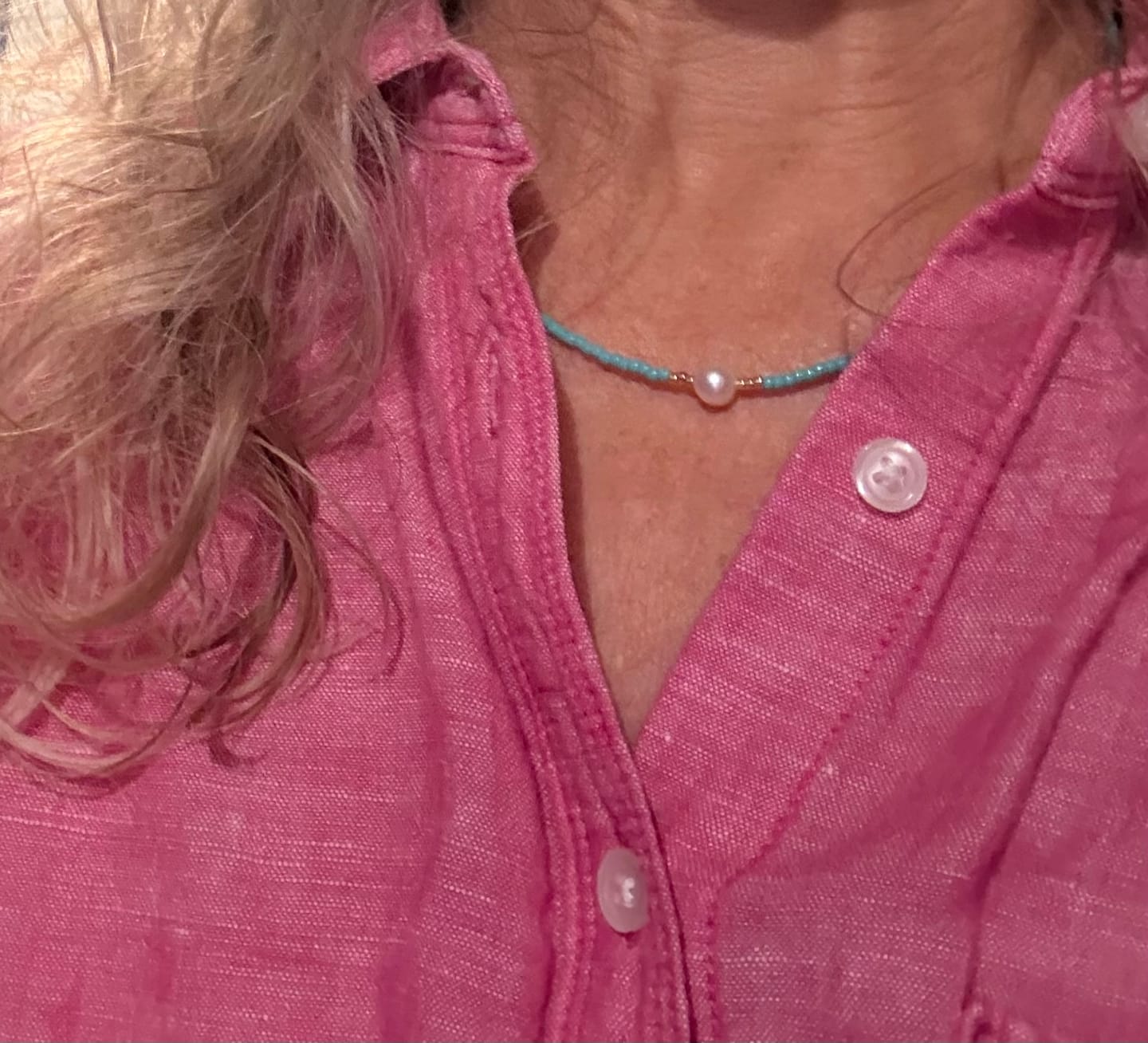 Customer photo review of Freshwater Pearl Necklace (4 Color Options)