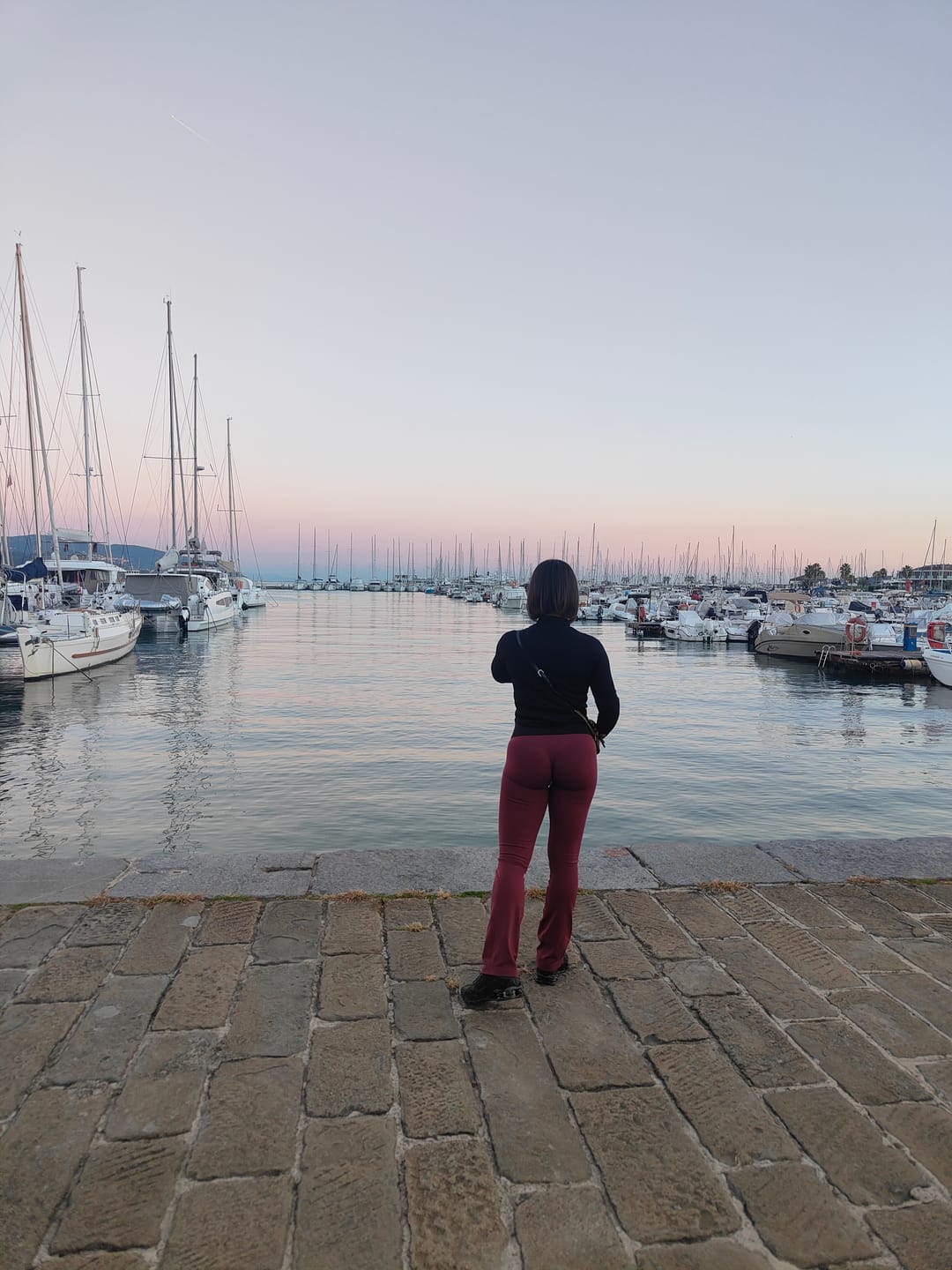Customer photo review of Leggings a zampa di elefante Merlot