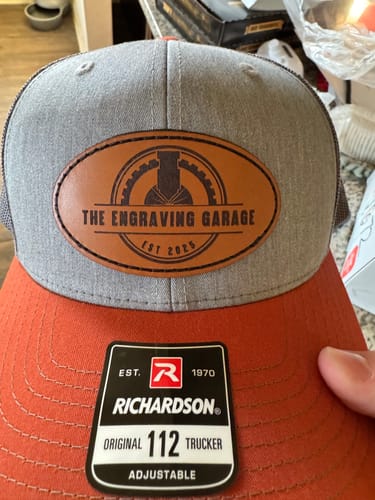Customer photo review of Premium Custom Leather Patch Hats (Wholesale)