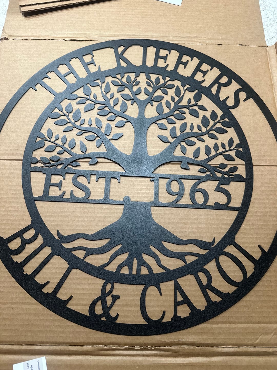 Customer photo review of Established Family Tree Name Sign - Family Tree Wall Decor Last Name Signs for Home