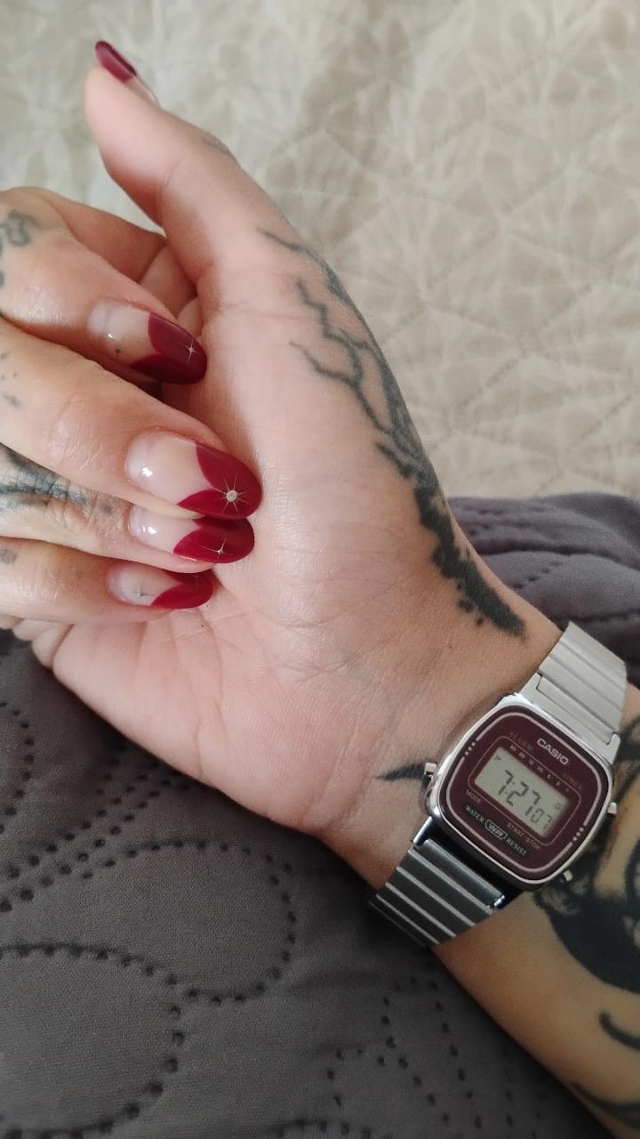 Customer photo review of Reloj Casio Vintage LA670WA-4DF Plateado Granate