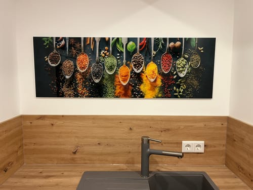 Customer photo review of Acrylglasbild | Gewürze auf Löffeln | Panorama