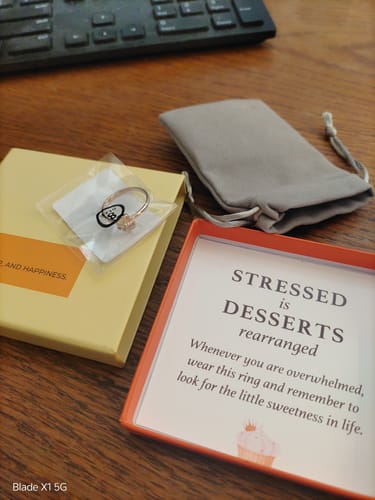 Customer photo review of Sisters By Soul Matching Half Enamel Heart-Cut Rings